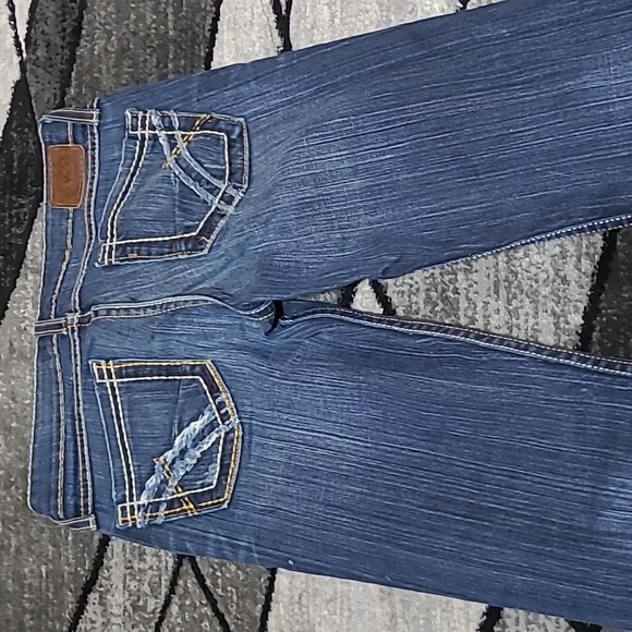 BKE STARLITE EMBROIDERED DISTRESSED FLARE-LEG DENIM JEAN - Picture 13 of 14